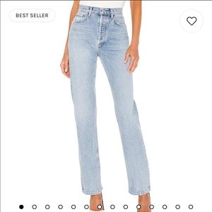 AGOLDE lana straight leg jeans in riptide, size 25.
